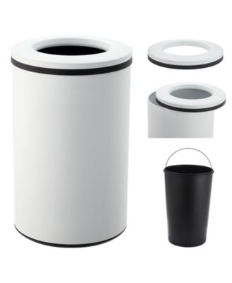 Commercial 10.6 Gal Open Top Stainless Steel Trash Can, 40L Round Bin with Removable Inner Bucket, Fingerprint-R
