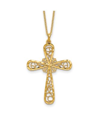 Cross Pendant Necklace in 24k Yellow Gold