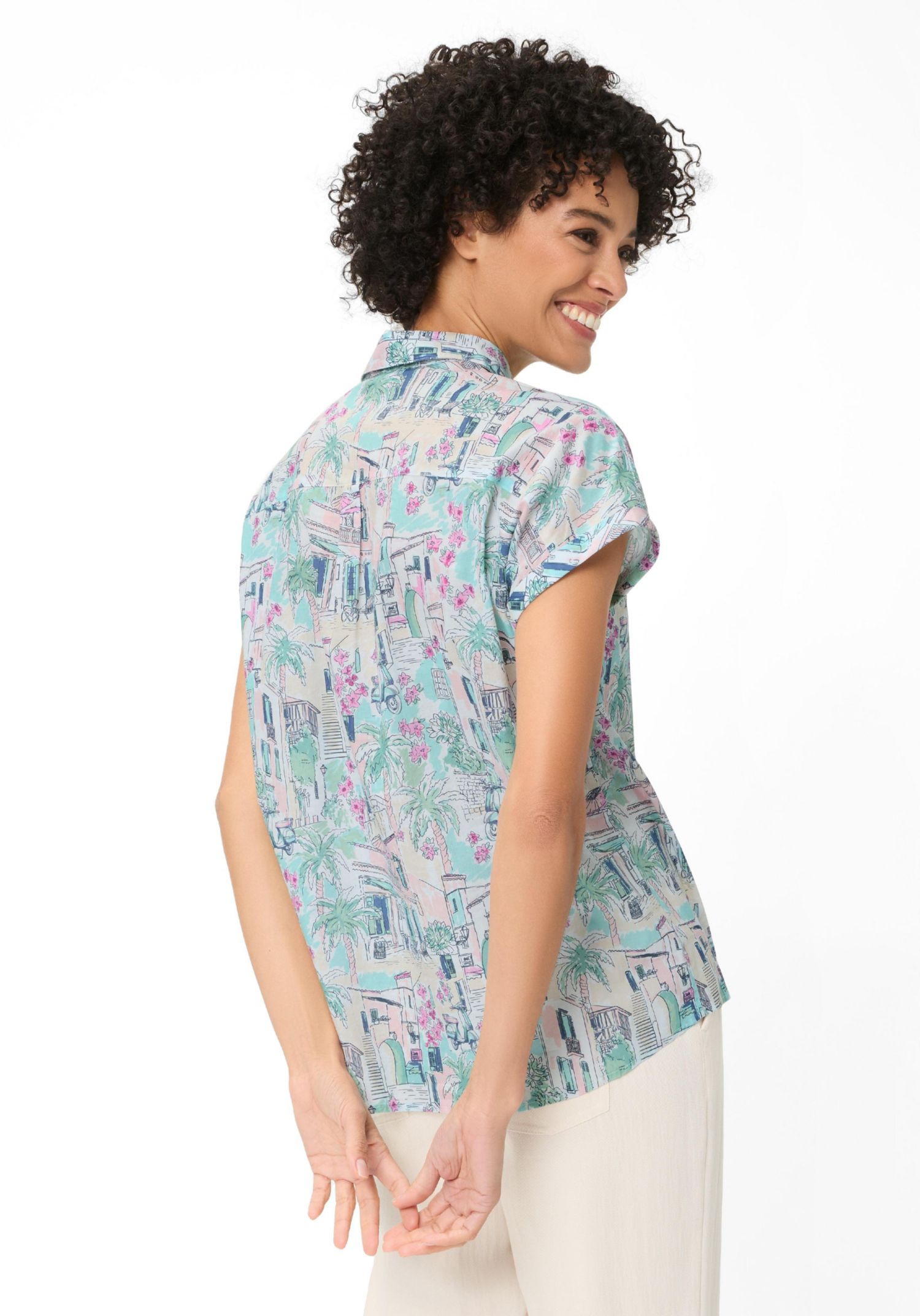 Women's Italian Villa Print Shirt