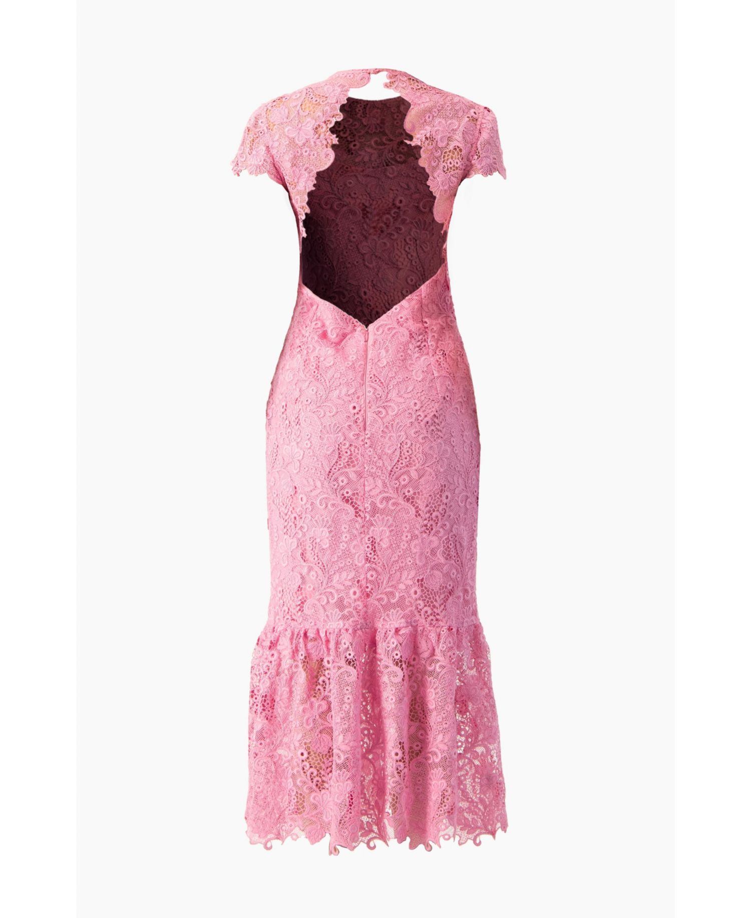 Women's Lace Cap-Sleeve Midi Dress