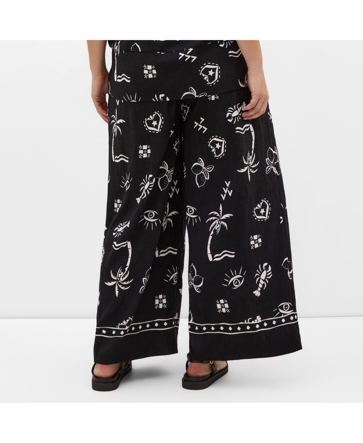 Women's Resort Border Print Pant