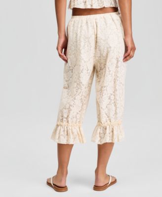 And Now This Women's Ribbon-Trim Lace Capri Pants, Macy's