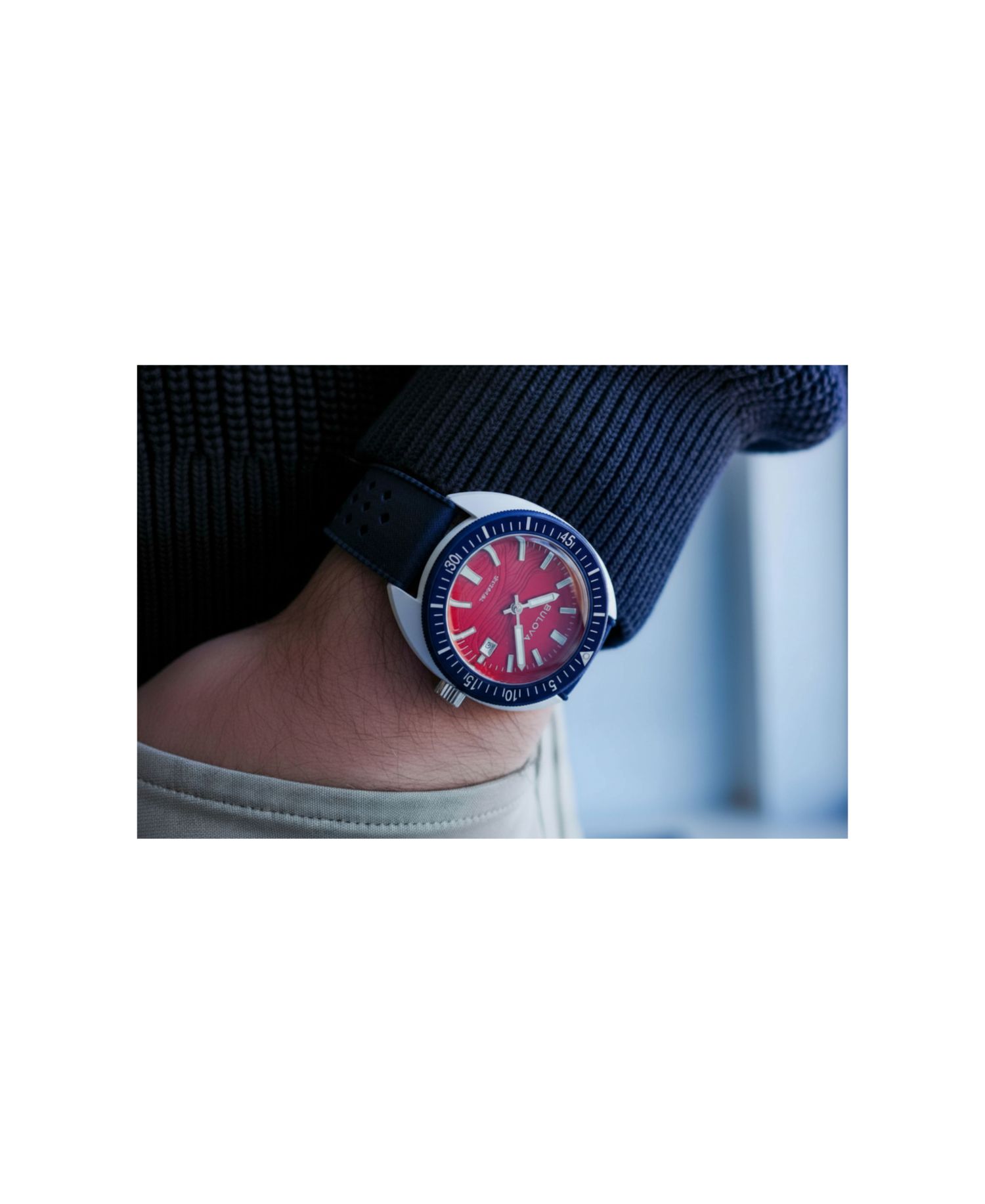 Men's Limited Edition Performance Snorkel "Sail 4th" Blue Rubber Watch 41mm