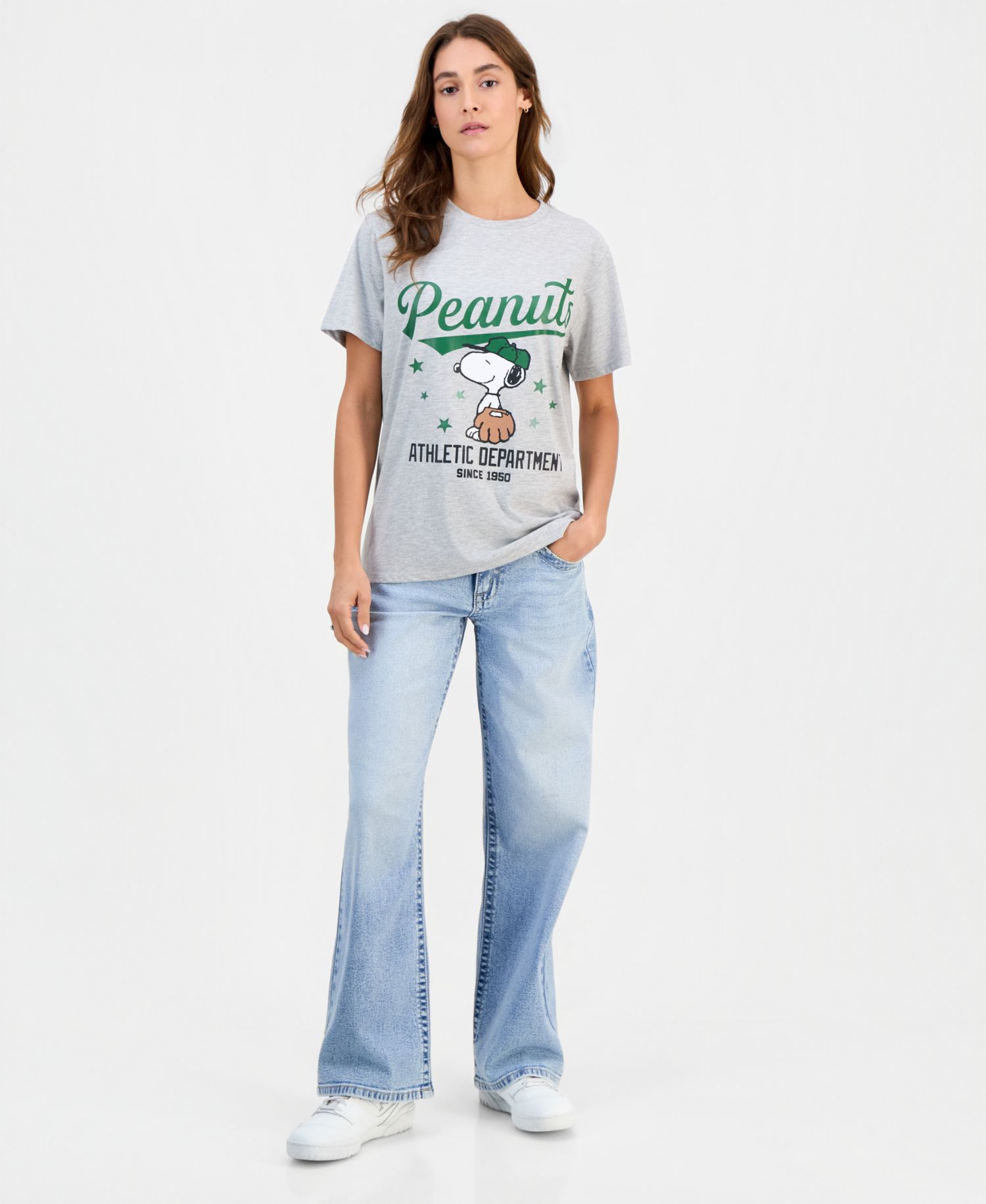 Juniors' Snoopy Baseball Short-Sleeve T-Shirt