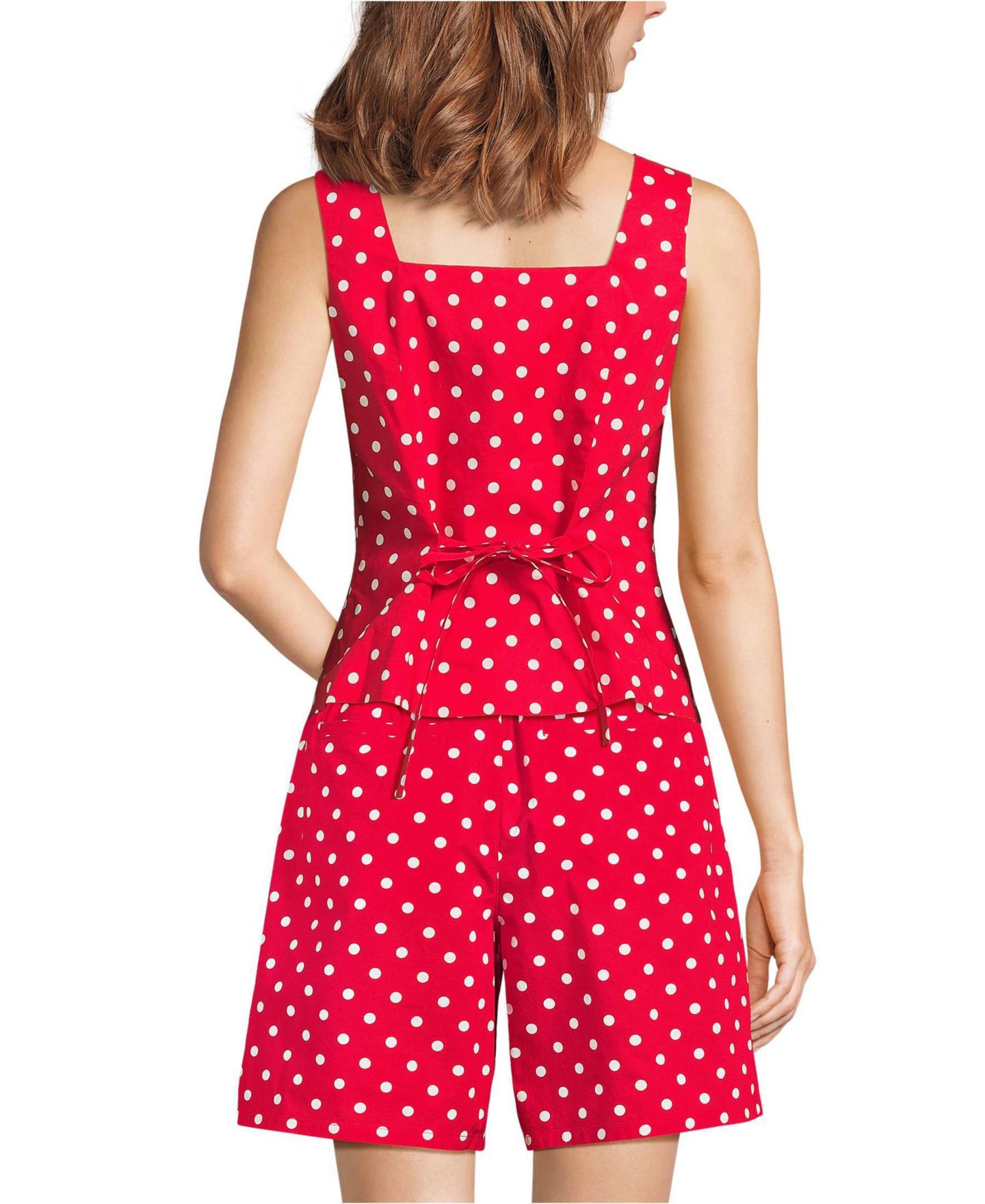 Женский жилет Lands' End Poplin Square Neck Vest, цвет: Красный — фото 2