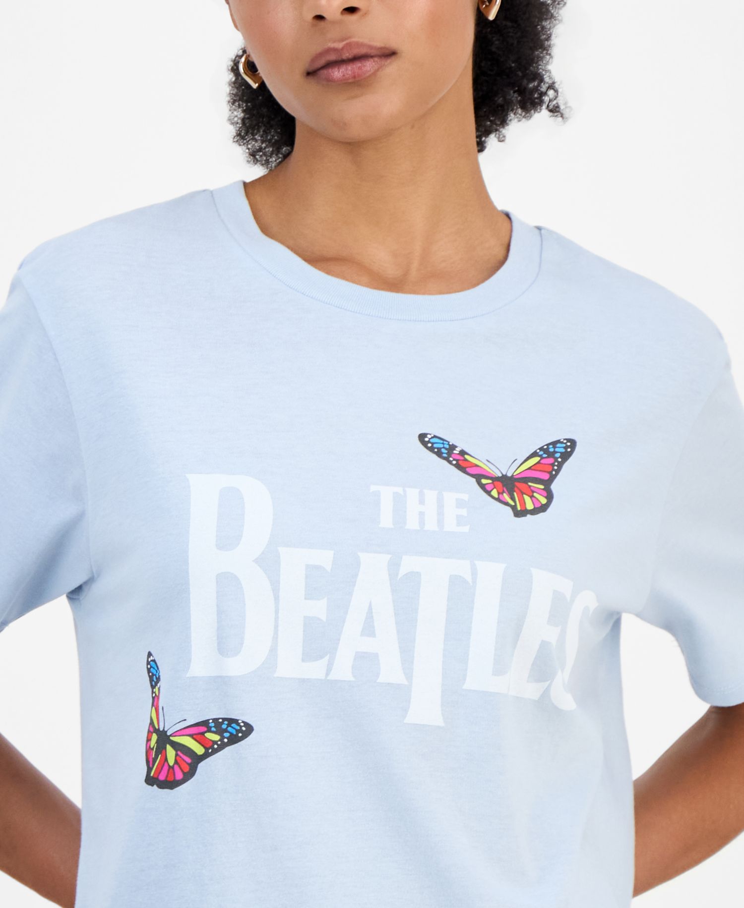 Juniors' Beatles Butterfly Graphic T-Shirt
