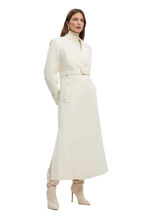 Женское пальто Karen Millen Wool Notch Neck Belted Maxi