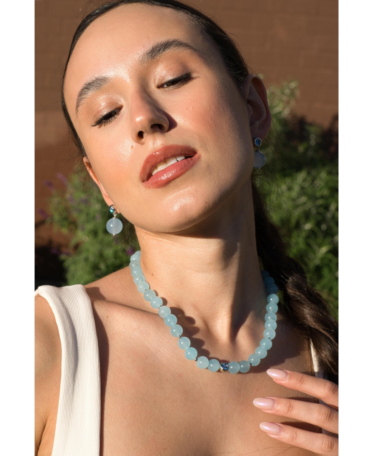 Classicharms Isla Aquamarine Bead Drop Earrings
