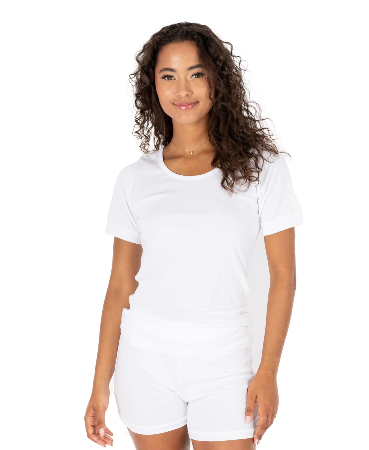 Womens Matching Family Two Piece Cotton Short Sleeve Shirt and Shorts Solid Color Pajamas
