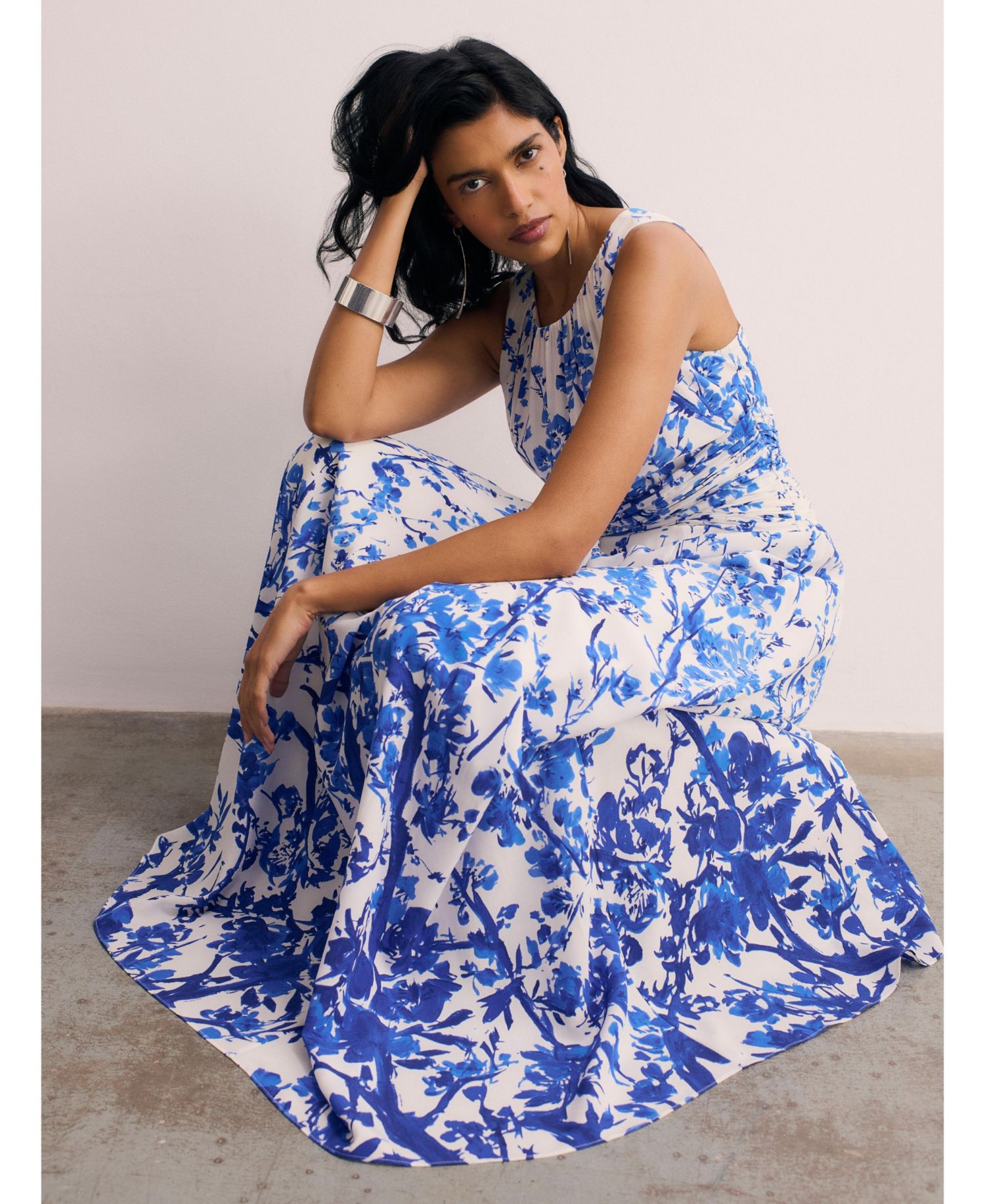 Women's Oria Floral Print Silk Maxi Dress
