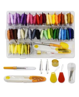 50 Color Embroidery Floss Cotton Bobbins Bracelets Crafts Kit
