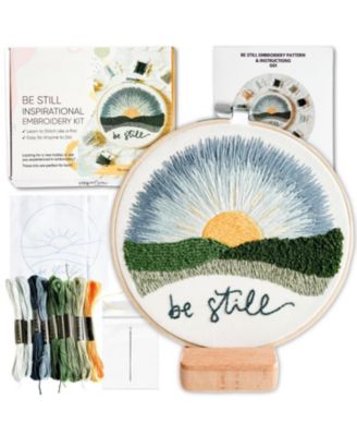 Embroidery Kit Beginners Adults Hoop Thread Be Still