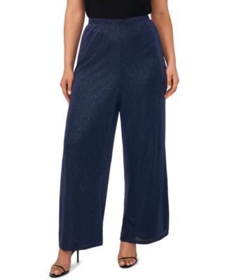Plus Size Side Slit Cropped Pull-On Pants