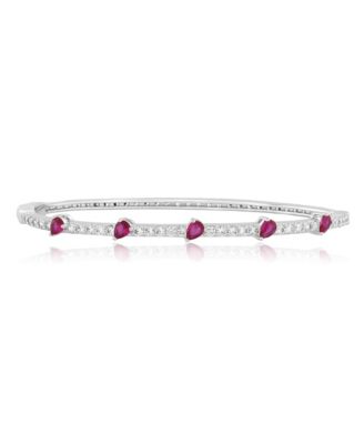 Radiant Pear-shaped and Round Cubic Zirconia Bangle