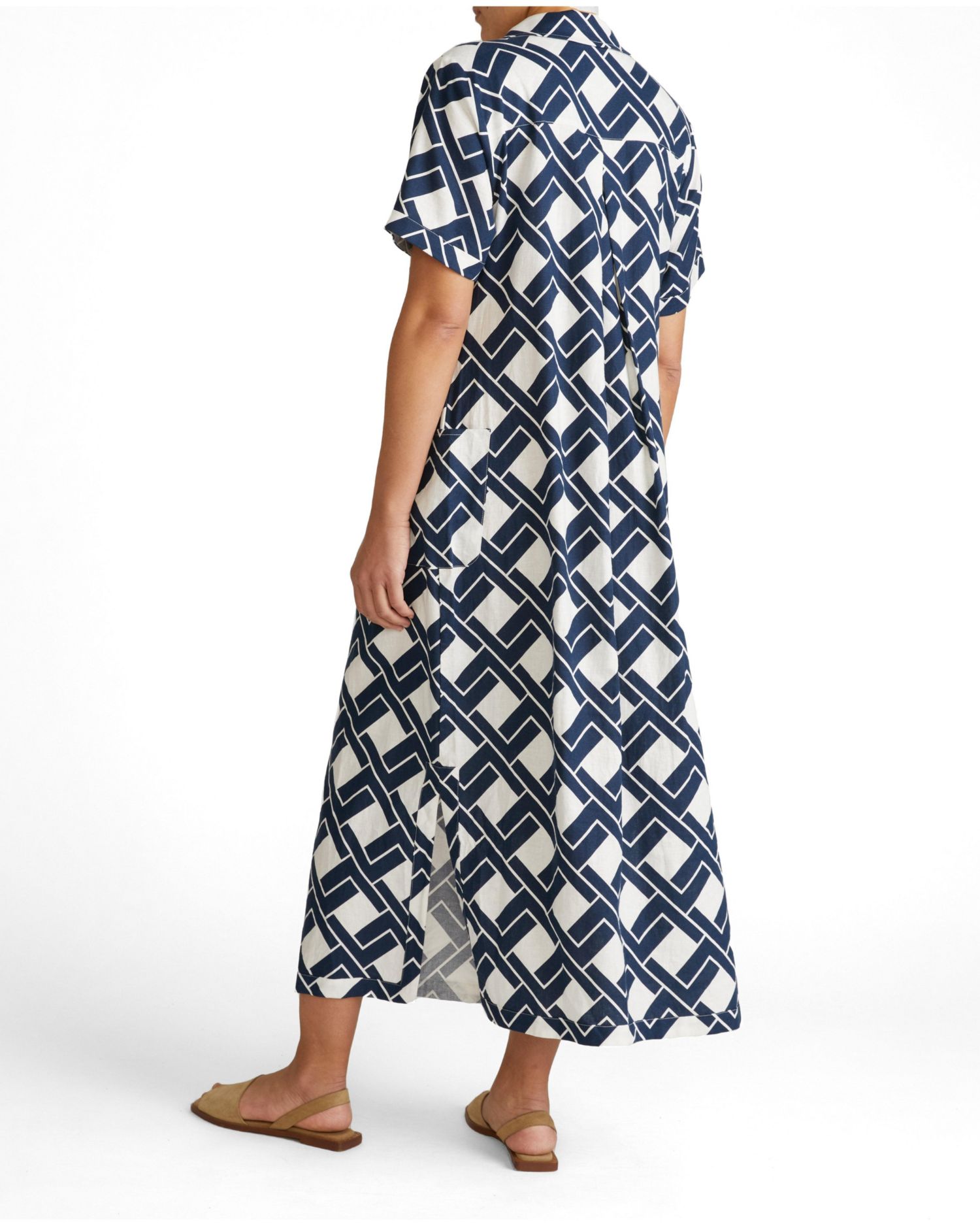 Plus Size Padma Polo Neck Linen Dress