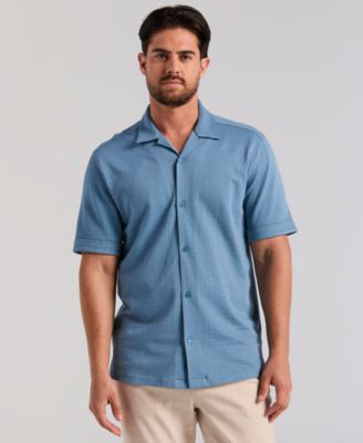 Men's Short-Sleeve Seersucker Knit Shirt
