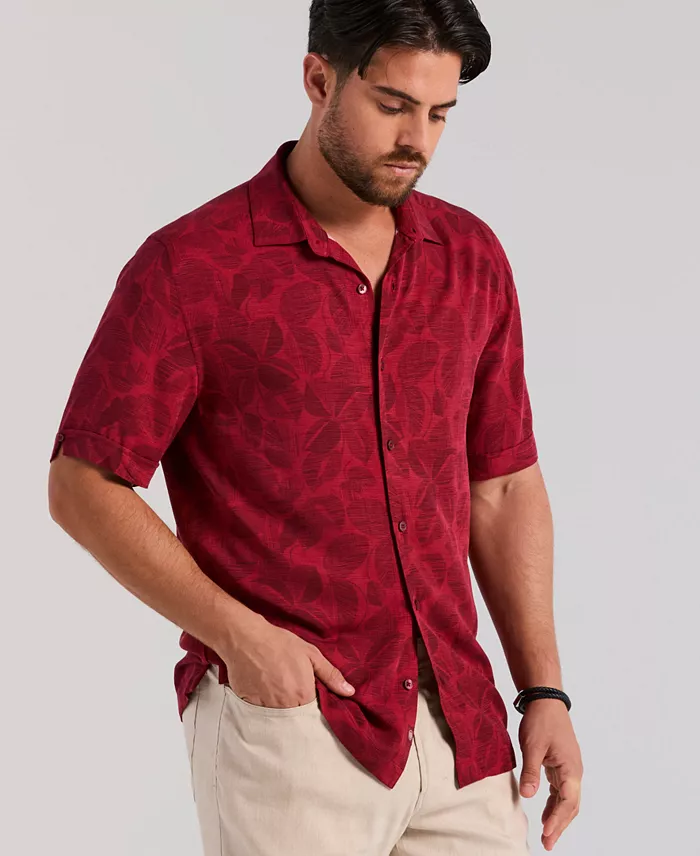 Men's Tonal Floral Print Shirt - thumbnail 3