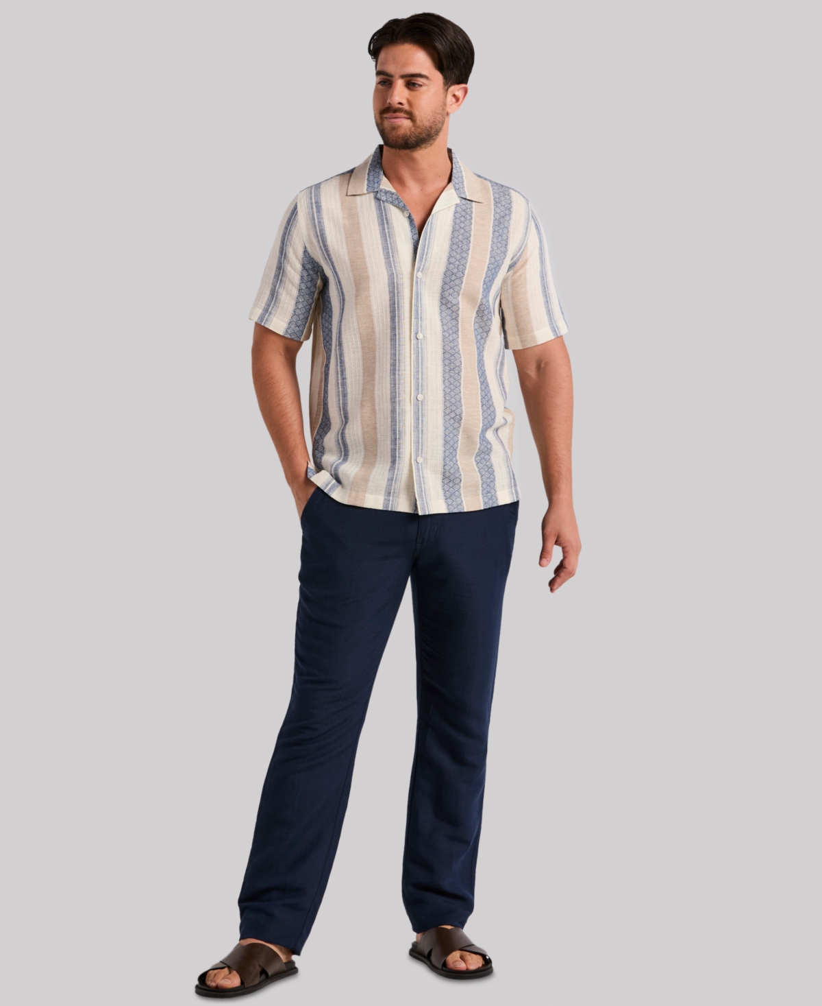 Cubavera Men's Striped All Over Dobby Shirt