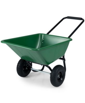 Heavy Duty Dual Wheel Wheelbarrow Cart with Air Filled Tires for Garden and Lawn