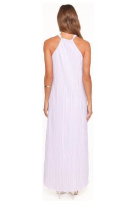 strapless open back dress Dark Purple Pleated Long Sleeve Maxi Dress – shopaleena main image 0