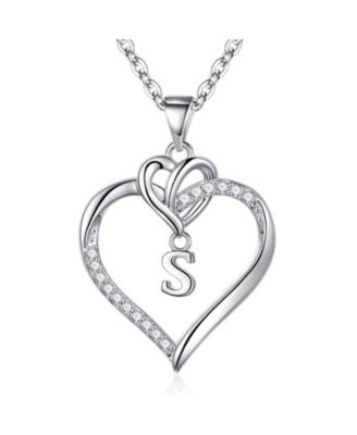 Heart Initial Necklace Women Gift Mother's Day