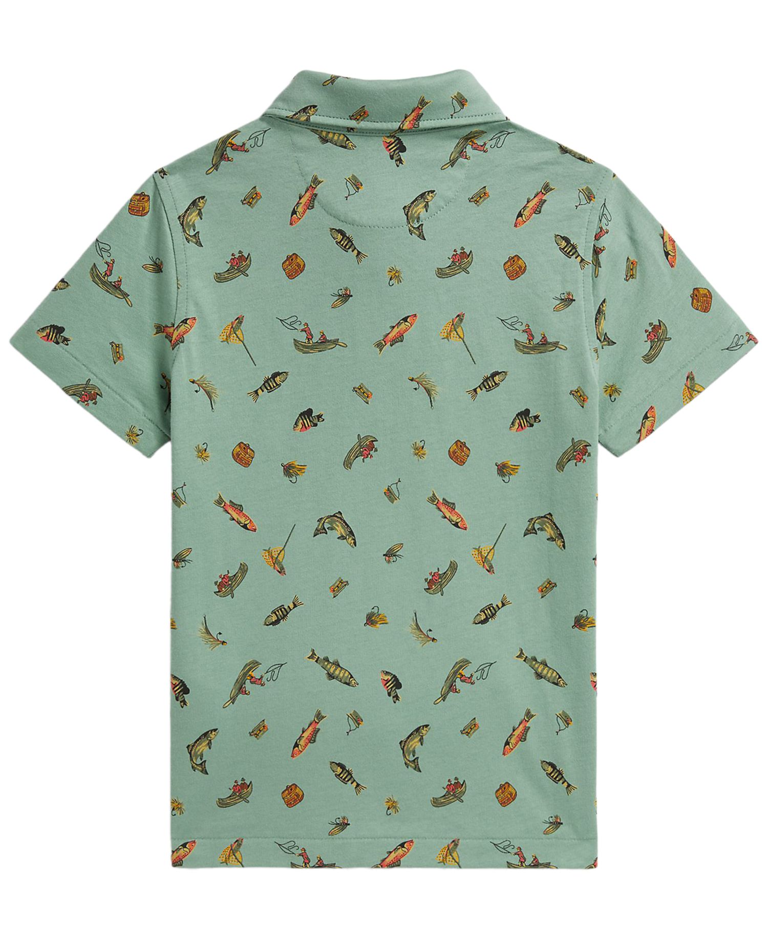 Boys' 2-7 Fishing Print Short-Sleeve Polo Shirt