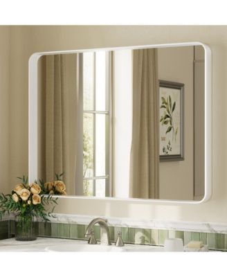 30" x 40" High-Strength Tempered Glass and Aluminum Alloy Framed Wall Decor Bathroom Vanity Mirror