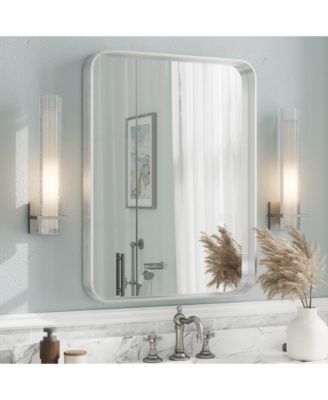 24" x 32" High-Strength Tempered Glass and Aluminum Alloy Framed Wall Decor Bathroom Vanity Mirror