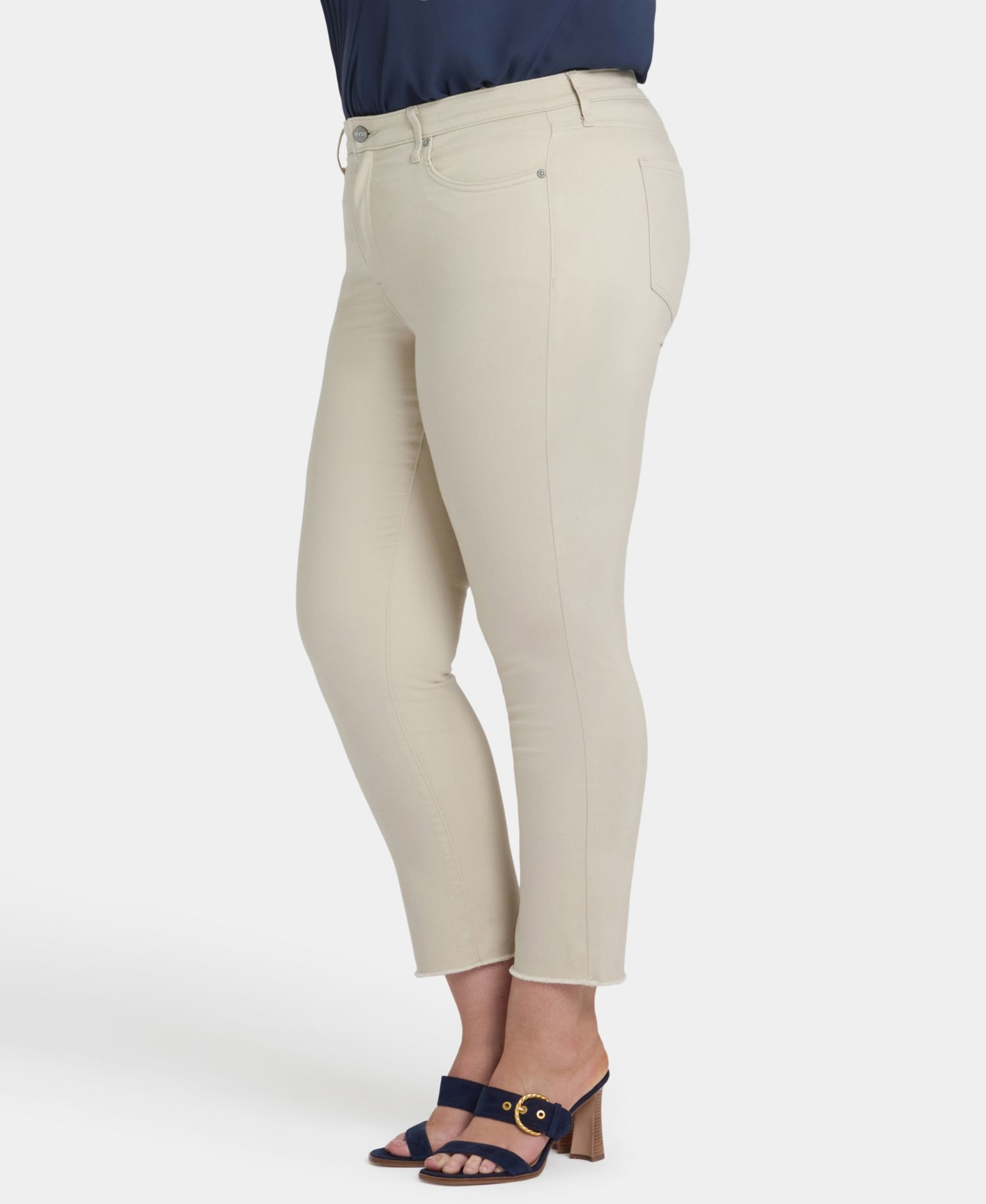 Plus Size Sheri Ankle Fray Hem Jeans with Lift Tuck Technology