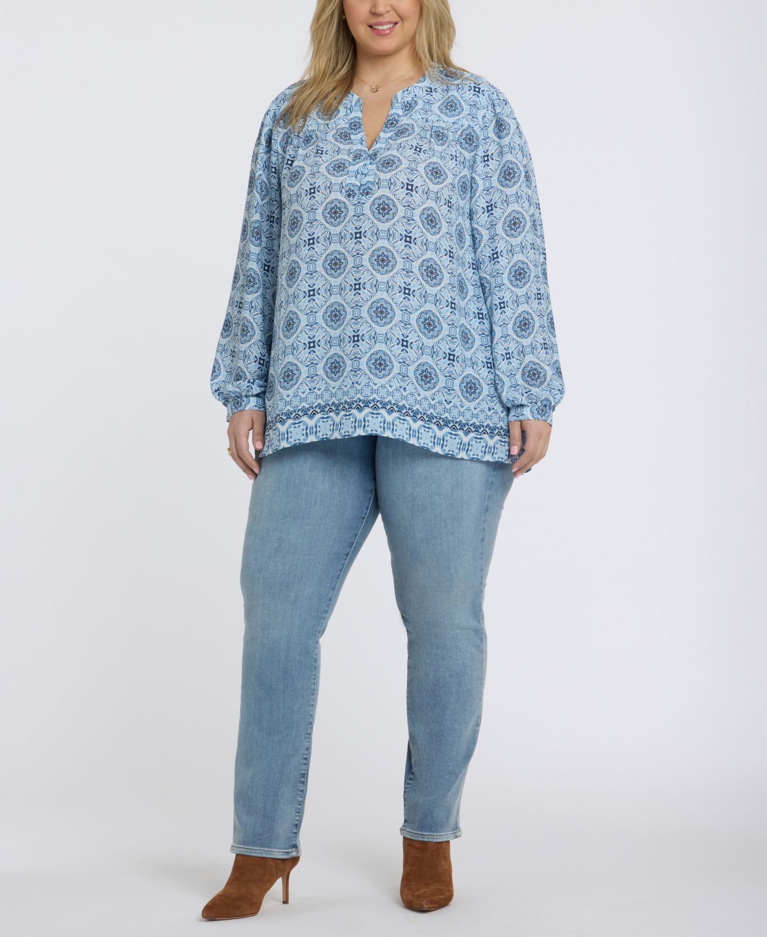 Plus Size Trinity Split Neck Top