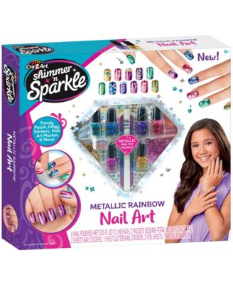 Metallic Rainbow Nail Art