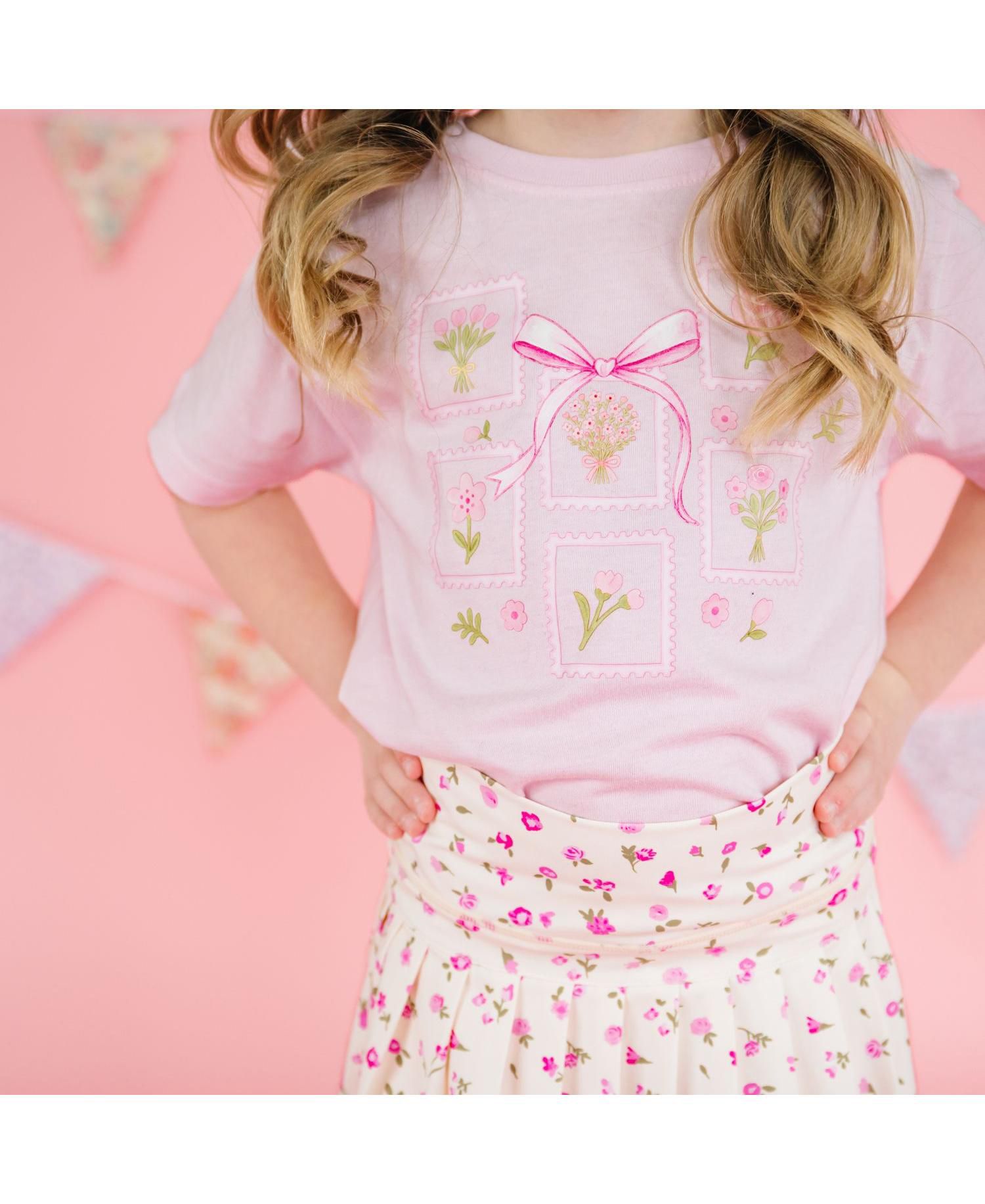 Big Girls Bouquet Bow Short Sleeve T-Shirt