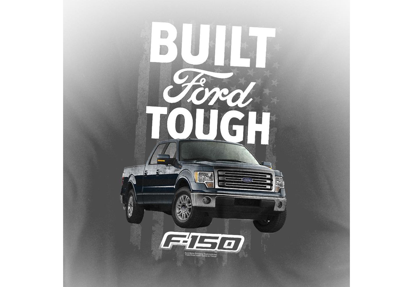 Мужская футболка Mustang Ford Trucks F150 Built Tough USA, цвет: Чёрный — фото 3