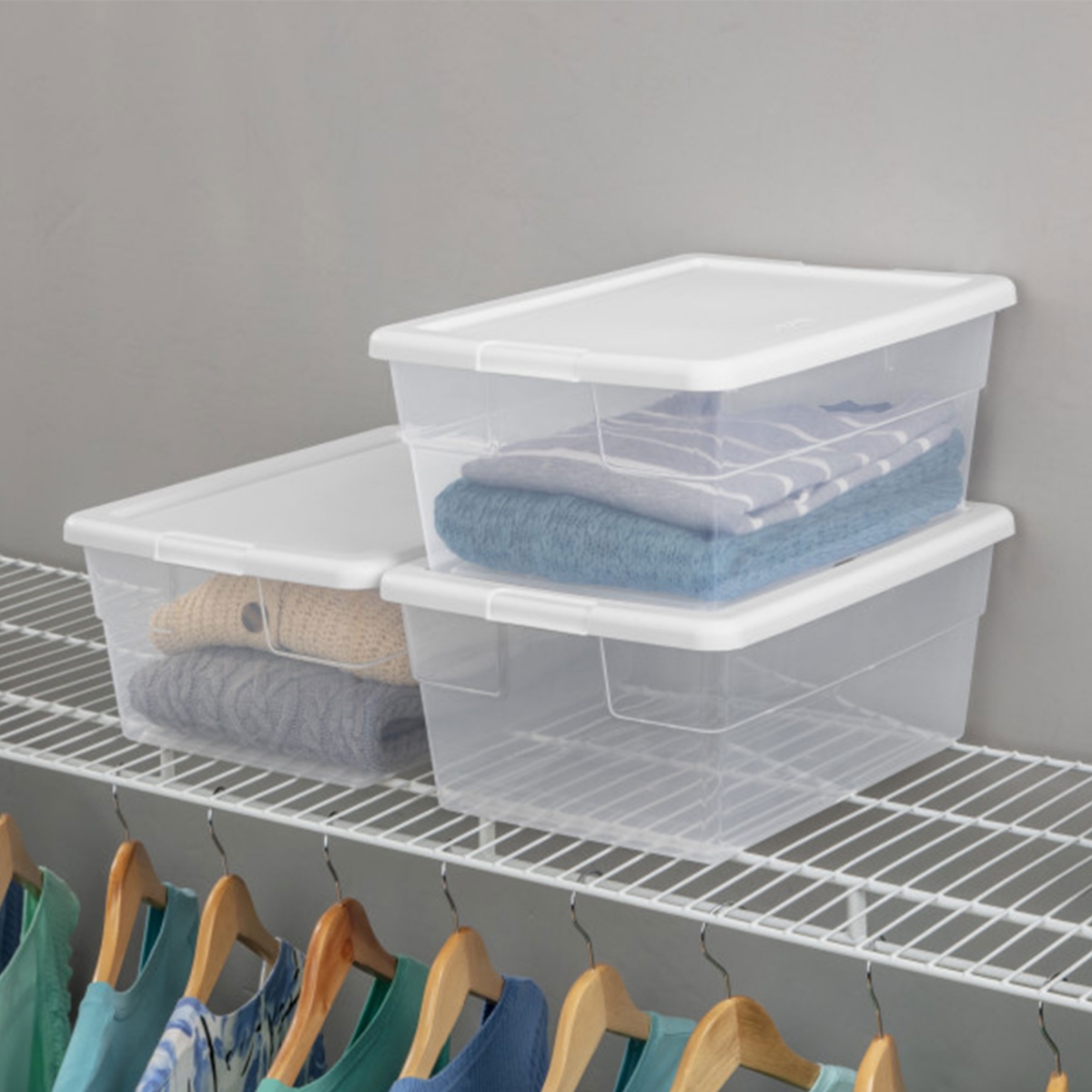 Sterilite 16 Quart Stacking Storage Box Container Tub with Lid