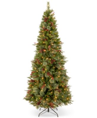 7.5 Feel Real Colonial Slim Hinged Christmas Tree With 400 Clear Lights
