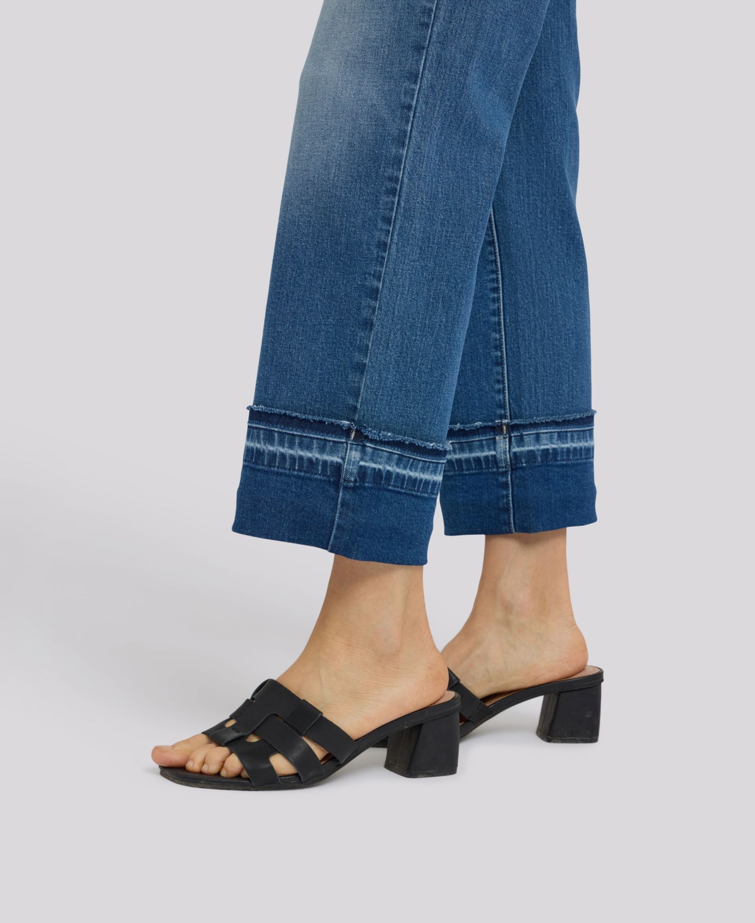 Petite Bailey Relaxed Straight Jeans with Hem Detail and Lift Tuck Technology