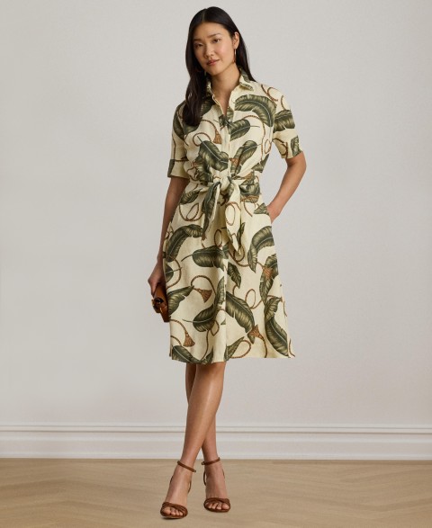 Женские платья Lauren Ralph Lauren Women's Point Collar Linen Shirt Dress