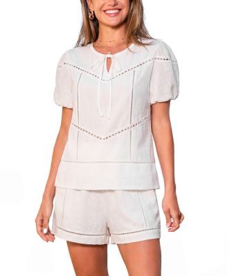 Women's Lace-Trim Short Set