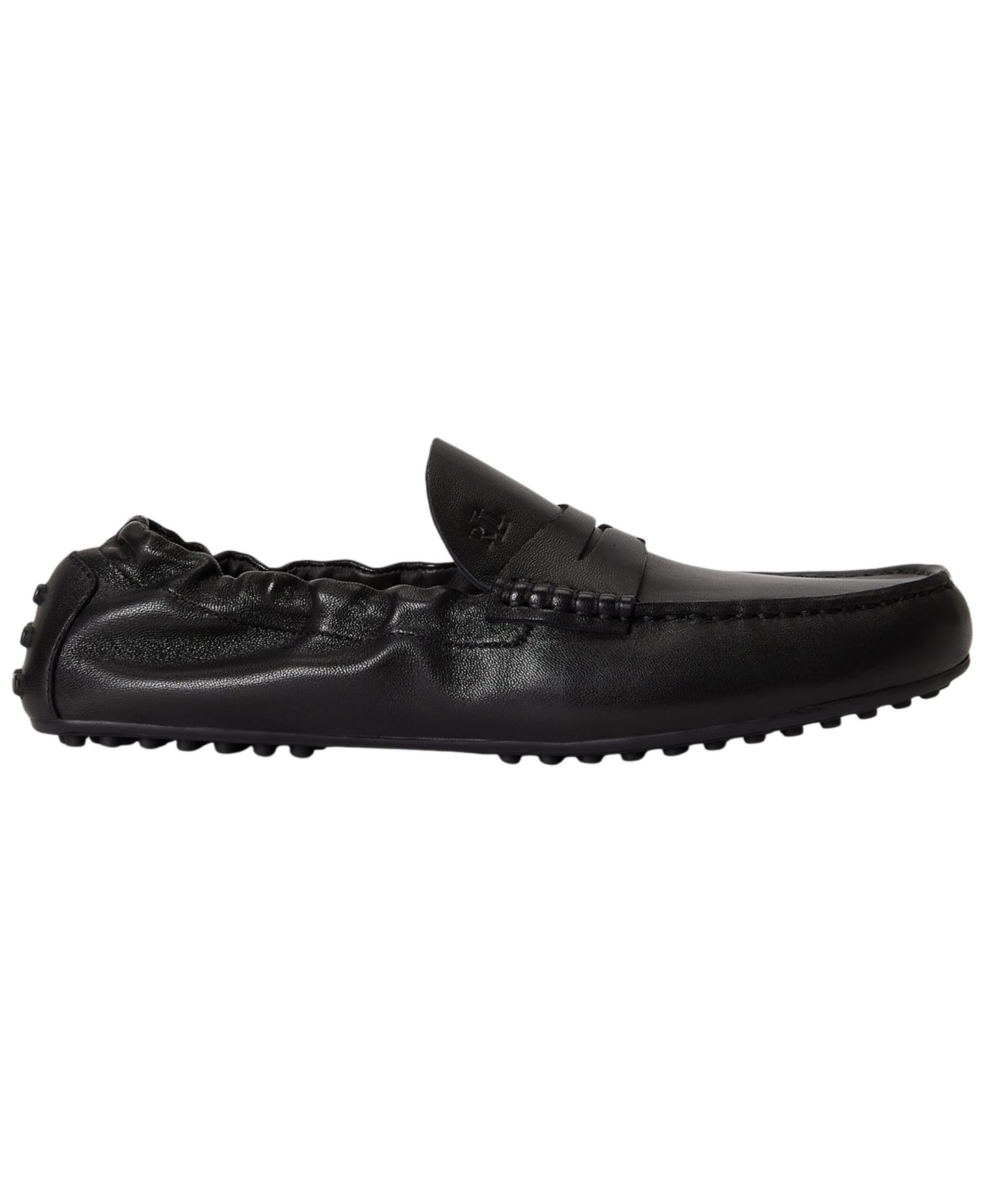 Женские туфли Lauren Ralph Lauren Wynnie Driver Slip-On, цвет: Чёрный кожаный — фото 2