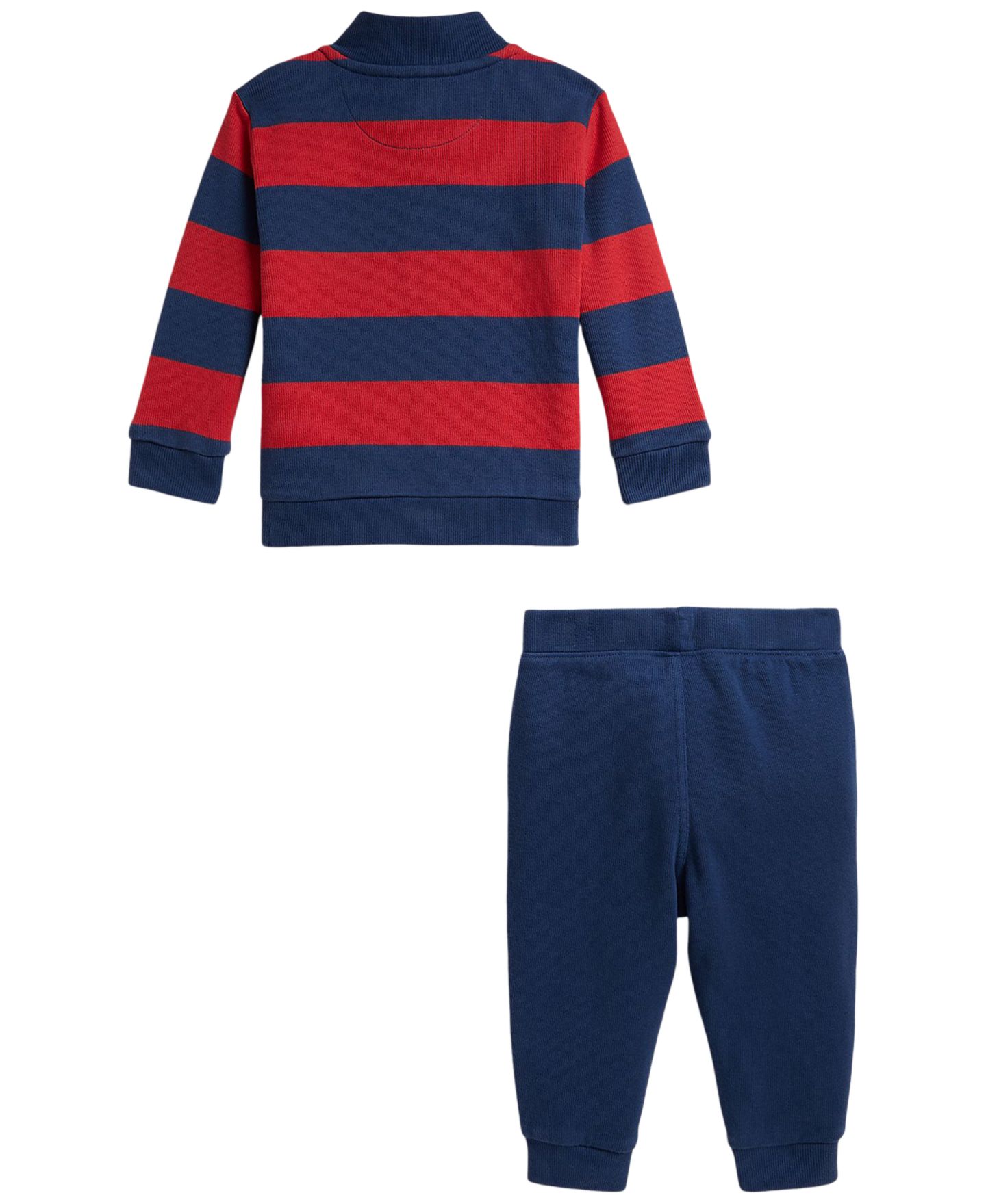 Комплект для мальчика Polo Ralph Lauren: полосатый свитшот и брюки, 2 предмета, цвет: Красный / Тёмно-синий — фото 2