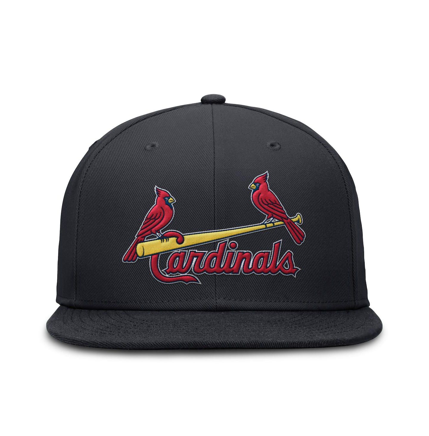Мужская кепка Nike Navy St. Louis Cardinals Wordmark Dri-FIT Round Bill True Fitted Hat — фото 2