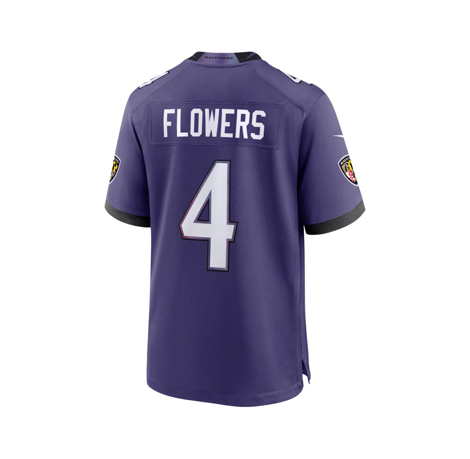 Men's Zay Flowers Purple Baltimore Ravens Team Game Jersey