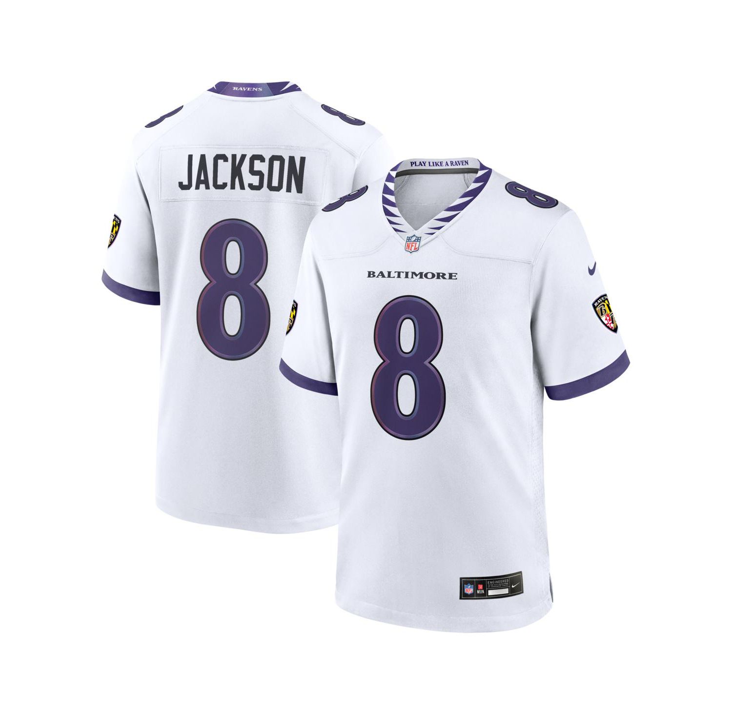 Men's Lamar Jackson White Baltimore Ravens Game Jersey
