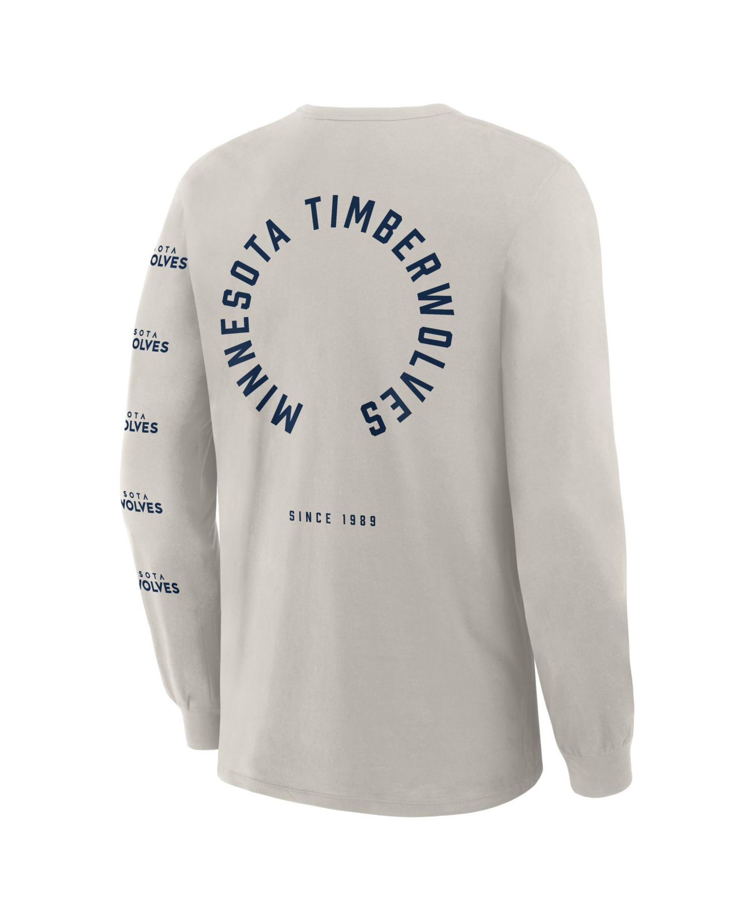 Men's Cream Minnesota Timberwolves Crossover Collection Ball Screen Action Premium Long Sleeve T-Shirt
