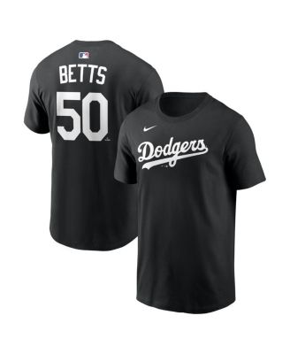 Men's Mookie Betts Black Los Angeles Dodgers Name & Number T-Shirt