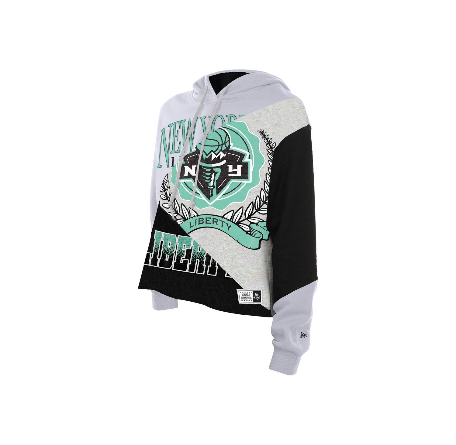 Women's New York Liberty Color Block Cropped Boxy Hoodie