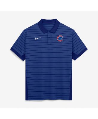 Men's Royal Chicago Cubs Authentic Collection Striped Victory Dri-FIT Polo Shirt
