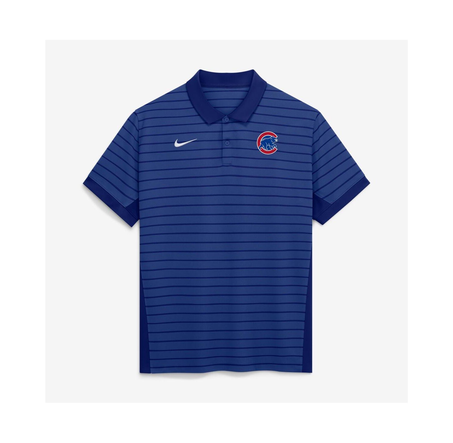 Men's Royal Chicago Cubs Authentic Collection Striped Victory Dri-FIT Polo Shirt