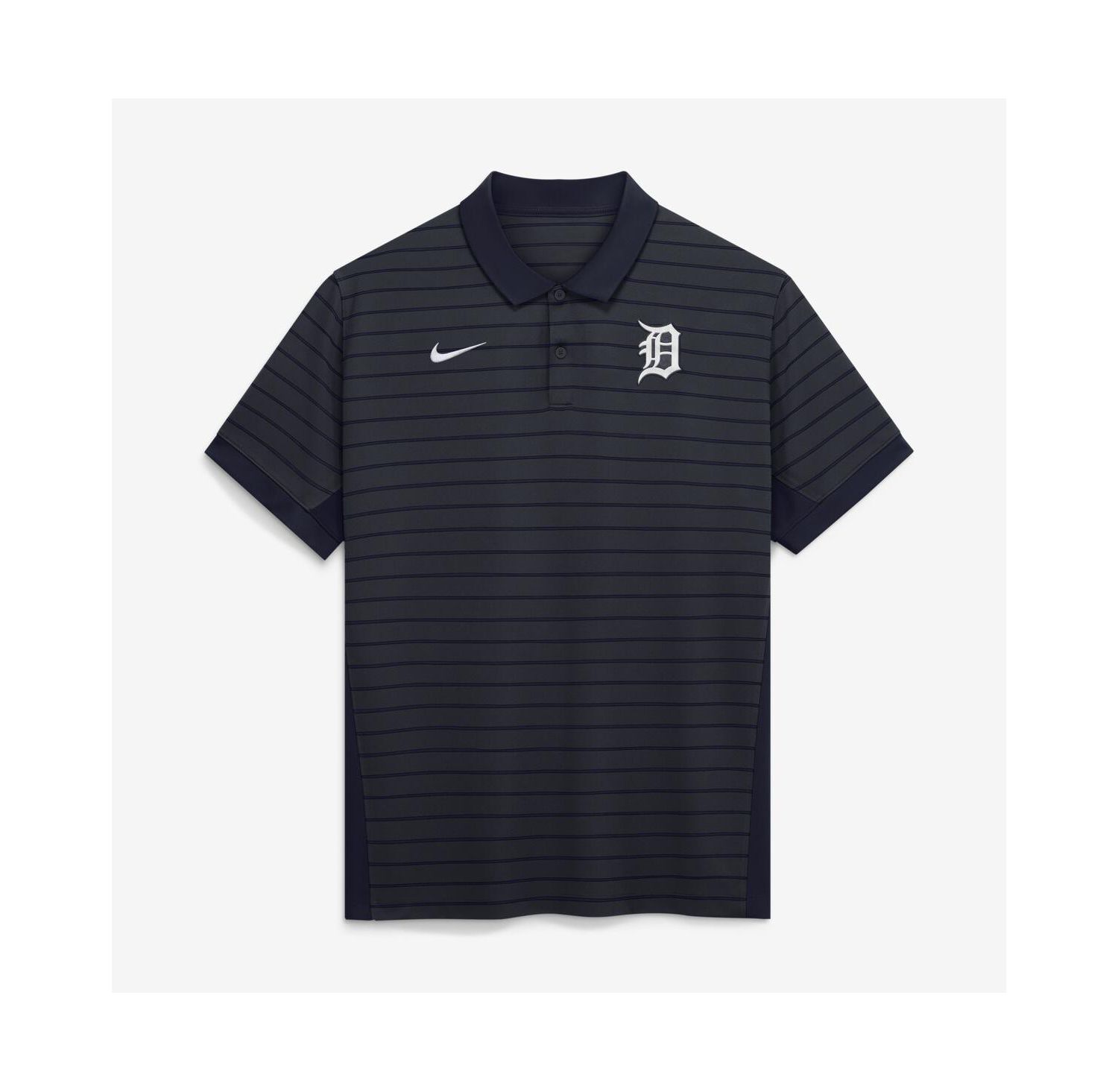 Men's Navy Detroit Tigers Authentic Collection Striped Victory Dri-FIT Polo Shirt