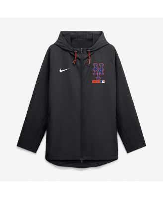 Men's Black New York Mets Authentic Collection Raglan Therma-FIT Full-Zip Hooded Jacket
